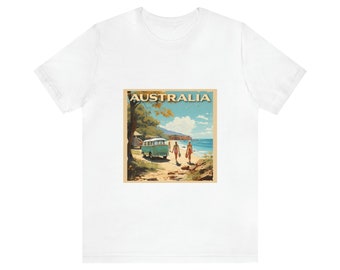 Graphic T-Shirt Vintage Style Travel Retro Shirt Australia Girlfriend Gift T-Shirt Boyfriend Gift Shirt Unique Retro Style Tee Shirt Travel