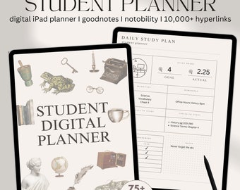 Student Planner Digital, Goodnotes Planner Undated, Digital Academic Planner, College Assignment Tracker, iPad Study Planner, School Journal