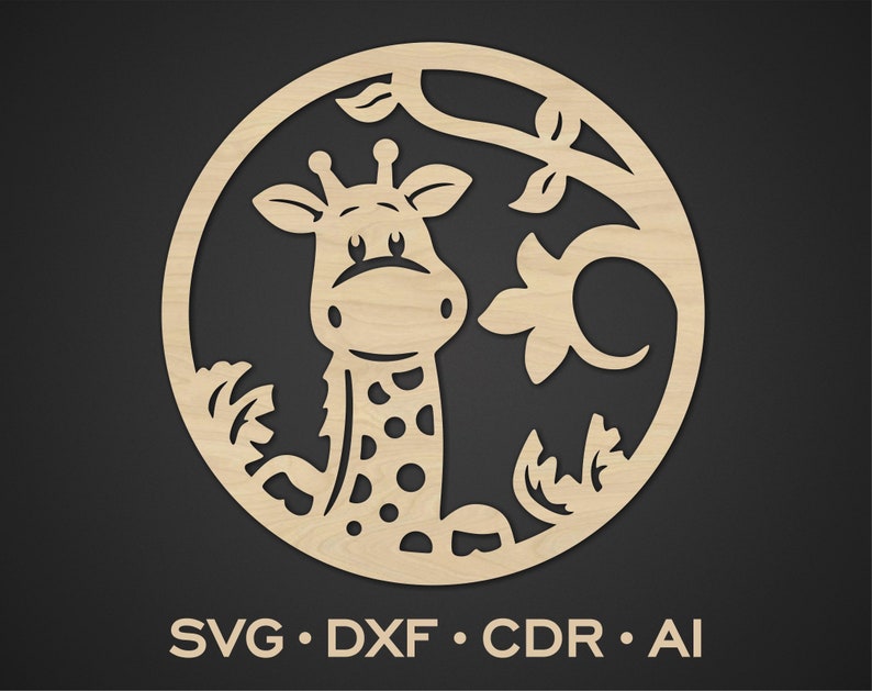 Giraffe SVG File Svg Dxf Cdr Ai Files Lasercut Template Etsy Australia