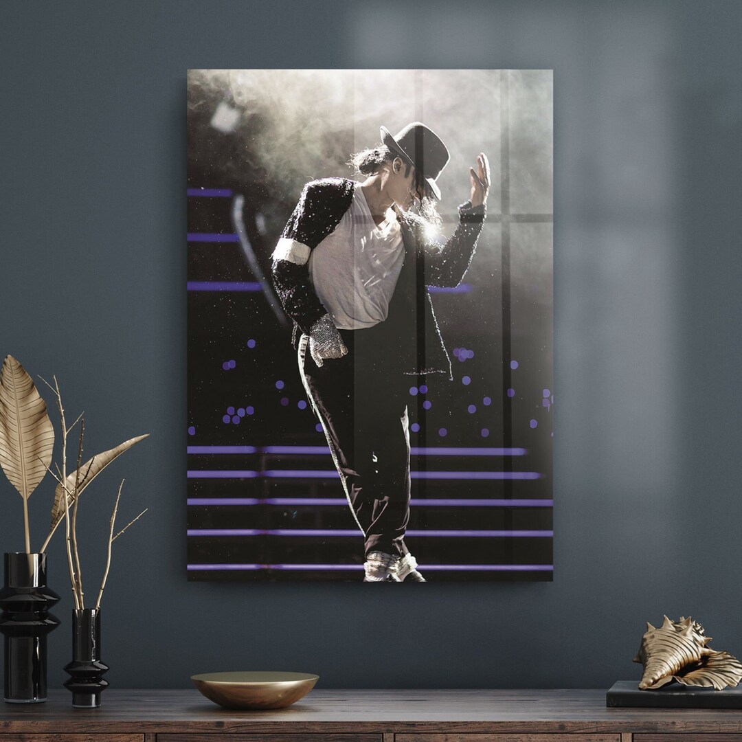 Michael Jackson Glass Printing Michael Jackson Wall Decor Etsy