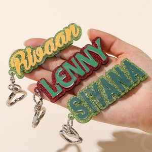 Ein Weihnachtsgeschenk für Sie und Ihn, personalisierter glitzernder Acryl-Schlüsselanhänger, ein einzigartiges Geschenk für die beste Freundin