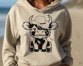 Highland Cow Sweatshirt, Highlands Cow Hoodie, Highlander Cow Shirt, Heifer Sweatshirt, Cow hoody, Gift for Cow Lovers, Farmer Gift,