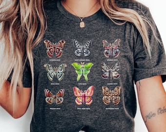 Moth Shirt, "Enchanting Moth Collection Tee - Nature-Inspired Graphic T-Shirt"