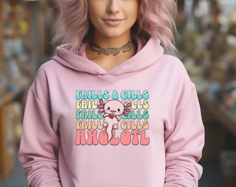 Axolotl Salamander Sweatshirt, Marine Biology Shirt, Axolotl, Amphibian, Lizard, Tee, Axolotl Gifts shirt, Animal Sweater, Salamander Cute