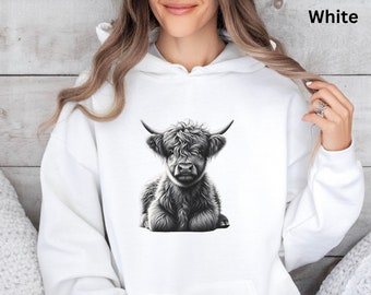 Highland Cow Sweatshirts & Hoodies, Highland Cow Shirt, Farm Lover Shirt, Cute Highland Cow, Cow Lover Gift, Animal Lover Gift, Moo Shirt