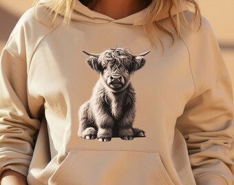 Highland Cow Hoodie, Highlands Cow Shirt, Farm Lover Shirt, Cute Highlander Cow, Cow Lover Gift, Animal Lover Gift, Farm Shirt