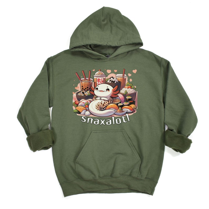 Axolotl Sushi Hoodie - Japanisch Kawaii Design Mit Kirschblüten