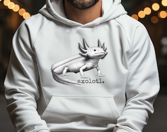 Sweat à capuche réaliste Axolotl - Sweat-shirt animal aquatique unique
