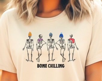 Funny Vintage Skeleton Shirt gift, Christmas Bones T-Shirt, Winter Skeletons Dancing Tee, Christmas Skeletons, Comfort Colors Skeletons Tee
