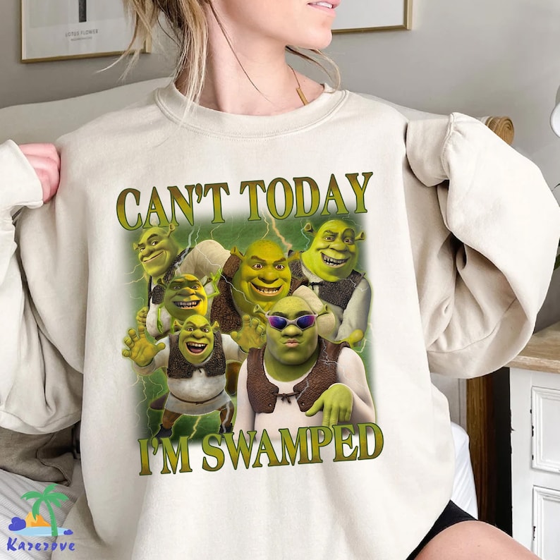 Can't Today I'm Swamped Shrek Shirt, Shrek Fiona Princess Shirt, Funny ...