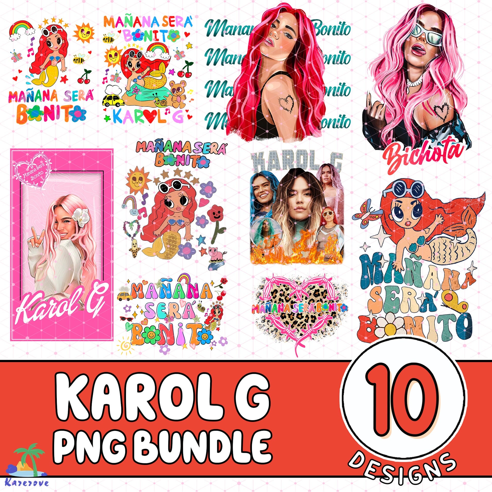 Karol G Png Bundle Designs Digital Download Trendy New Album Png