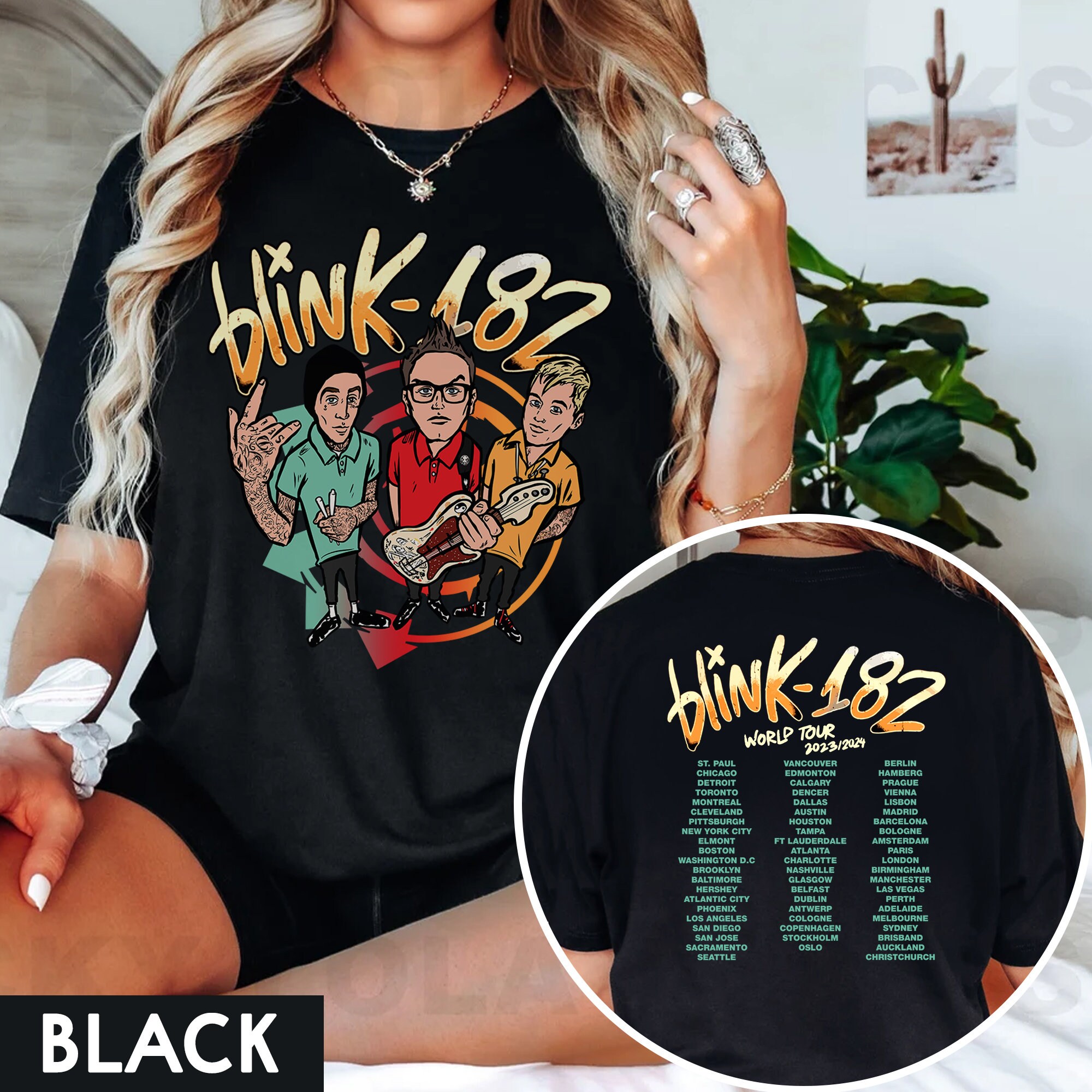 Blink 182 Rock Shirt Vintage Band Tour Merch Tee - iTeeUS