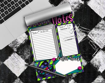 Notitieblok in Dark Academia-stijl voor boekenliefhebbers, gotisch memoblok en alternatief briefpapier.