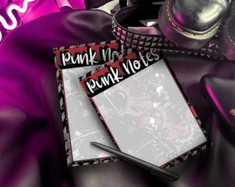 Bloc de notas Punk Notes: Papelería grunge alternativa para rebeldes - 50 hojas desprendibles