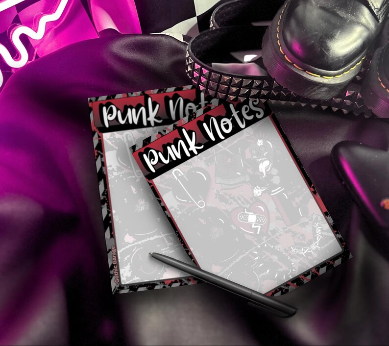 Punk Note Paper Punk Notes Notepad: Grunge Alt Stationery for Rebels - 50 Tear-off ...