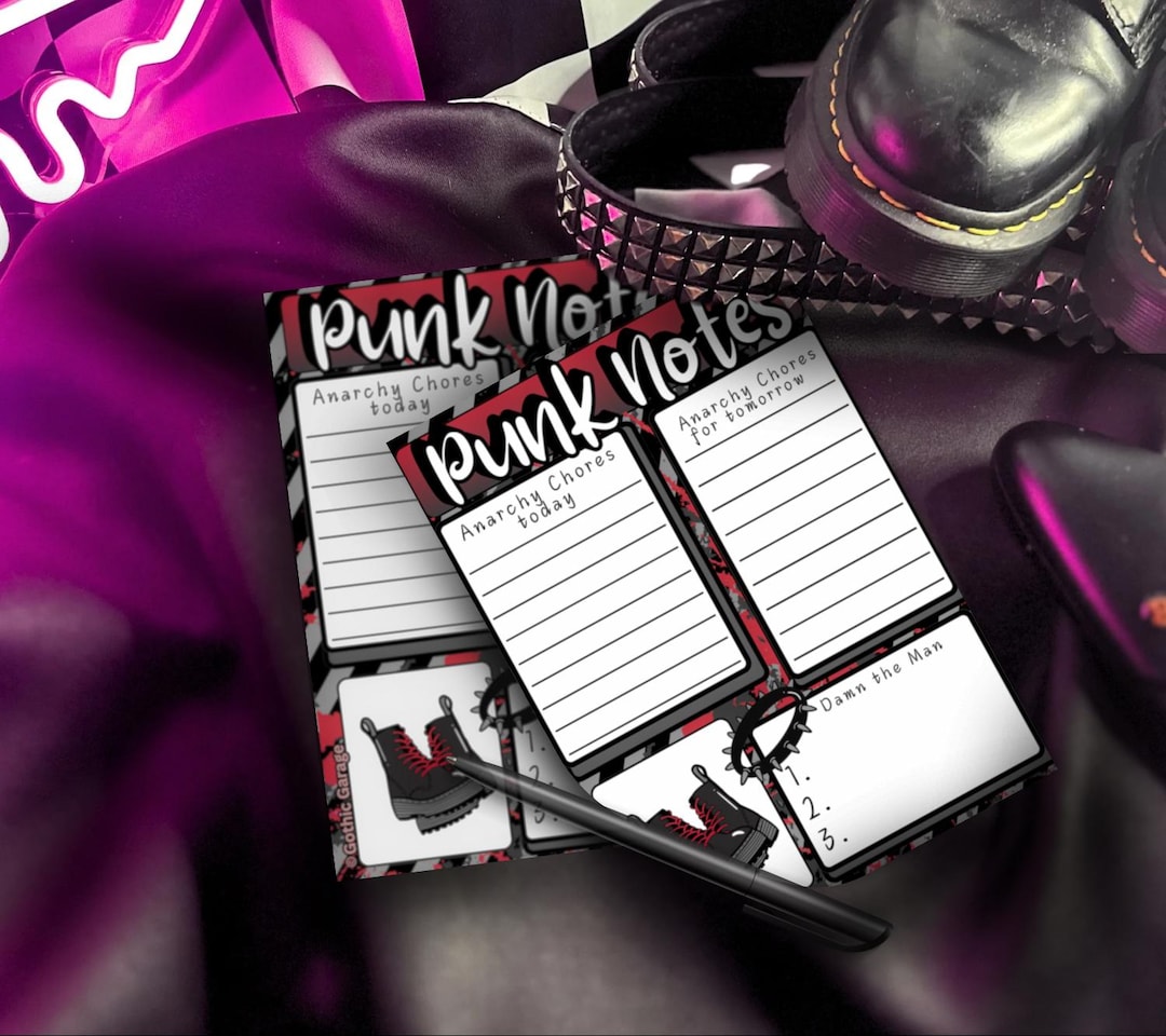 Punk Note Paper Punk Notes Notepad: Anarchy Chores Stationery for Alt Girls - Etsy