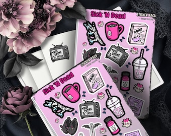 Sick 'N Dead Gothic Pastel Sticker Sheet – Scrapbooking Stickers