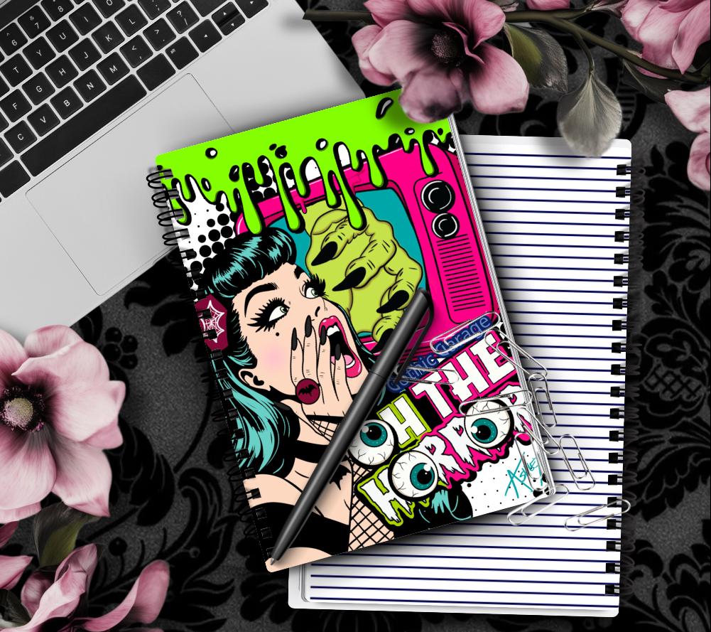 Oh the Horror Spooky Notebook | Retro Horror Pop Art Journal - Etsy