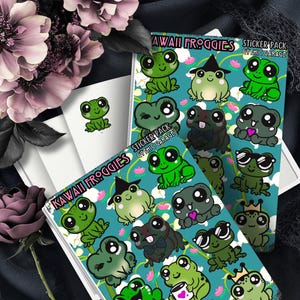 Hojas de pegatinas de hongos góticos kawaii: diseños holográficos o brillantes