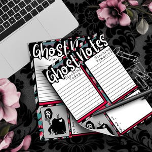 Notatnik Ghost Notes Slasher – 50 arkuszy upiornej listy rzeczy do zrobienia dla fanów horrorów i przerażających planerów