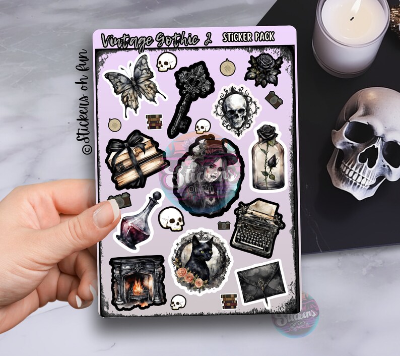 Sticker Pack Sheet: Vintage Gothic 2nd Addition, Goth Aesthetic ...