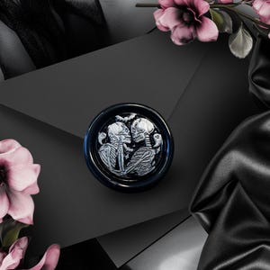 Skeleton Lovers Wax Seal: Gothic Romance - Black, Silver, or Gold