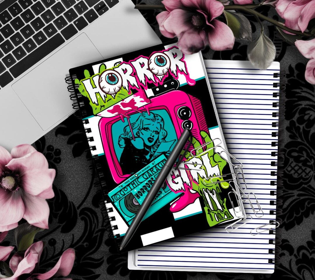 Retro Horror Girl Notebook: Slasher Film Inspired, Hand-drawn - Etsy UK