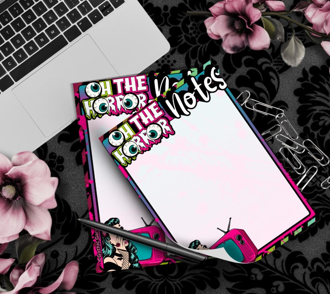 Oh the Horror Blank Notepad – Retro Horror Writing Pad | Spooky ...