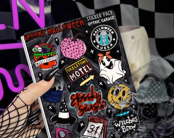Spooky Halloween Sticker Sheet, Alternative Planner Accessories & Scrapbooking Supplies