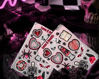 Gothic Sticker Sheet – Witchy Love & Death Vinyl Stickers