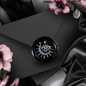 Evil Eye Mond Wachs Siegel - Wiccan Gothic Soja Wachs Aufkleber für Zauber, Journals & Geschenkverpackungen