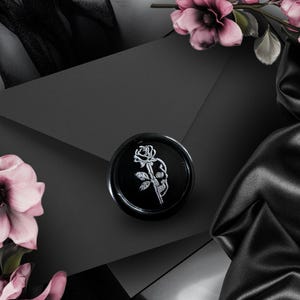 Totenkopf Rose Wachssiegel – Gothic Sojawachs Aufkleber für Briefe, Journals, Geschenke & Schreibwaren