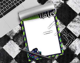 Notitieblok voor boekenliefhebbers, gotisch memoblok en alternatief briefpapier