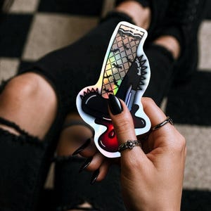 Killer Punk Heels, wasserdichter gestanzter Aufkleber, wählen Sie zwischen glänzend oder holographisch, perfekt, um jeder Oberfläche Spaß zu machen