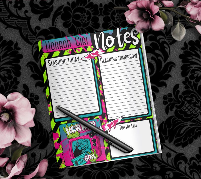 Horror Girl Notepad: Retro Slasher To-do List, 50 Sheets - Etsy