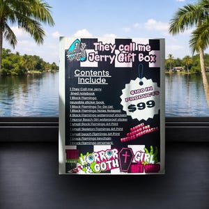 Black Flamingo Gift Box – Goth Stationery Set, "They Call Me Jerry" Edition