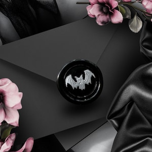 Enchanted Bat Wax Seal – gotycka naklejka z wosku sojowego na pocztę czarownic, prezenty i dzienniki