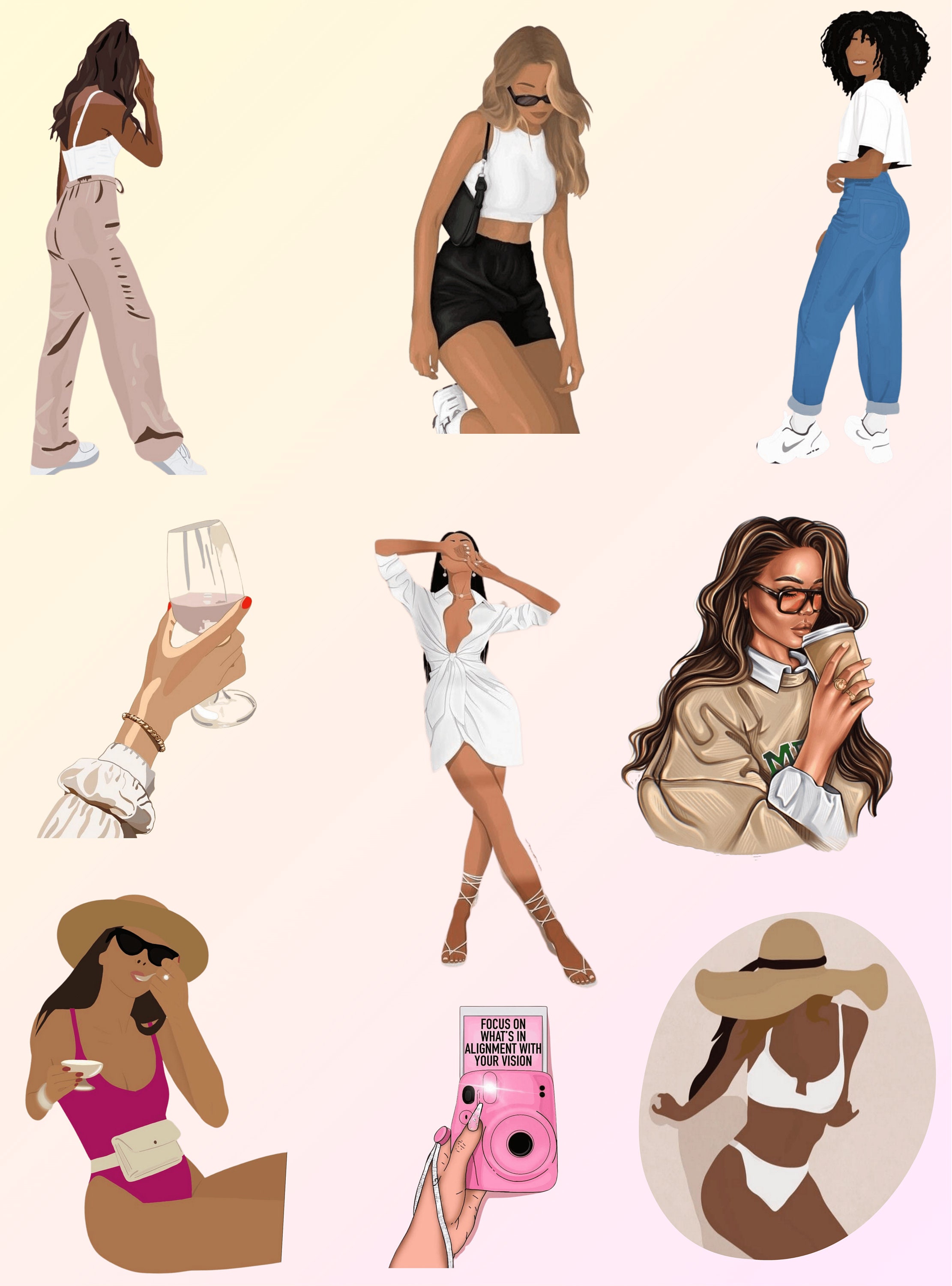 THAT GIRL Busy Girl Aesthetic Digital Sticker Book | Goodnotes ...