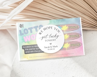Lotto Ticket Wedding Favor Sticker, INSTANT DOWNLOAD, Lottery Wedding Favor Sticker, Simple Thank You Favors, Minimalist Wedding - EP001