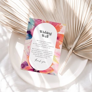 "Einsatz für Wasserfarben, Hochzeit, INSTANT DOWNLOAD, ""Willkommen Tasche"" Hochzeit, Wunsch gut, Canva Vorlage, Bunt Boho - EP008."