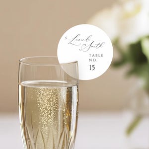 Segnaposto a forma di flûte da champagne, DOWNLOAD IMMEDIATO, Etichetta con nome per bicchiere da vino, Segnaposto circolari per bomboniere, Segnaposto minimalisti per matrimonio - EP100