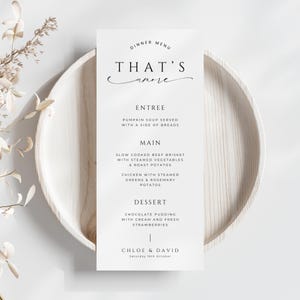 Italienische Menükarte für das Abendessen, SOFORTIGER DOWNLOAD, dass ist Amore-Speisekarte für die Hochzeitsprobe, die Nacht zuvor, Canva Template, Modern Minimalist - EP100