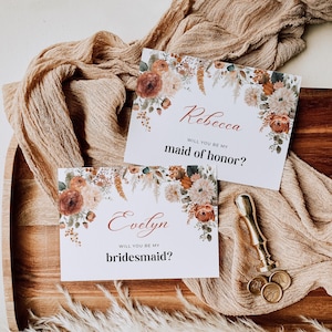 Serez-vous ma demoiselle d'honneur orange brûlé, TÉLÉCHARGEMENT IMMÉDIAT, carte de demoiselle d'honneur, petite carte de proposition de demoiselle d'honneur, mariage automne automne - EP009