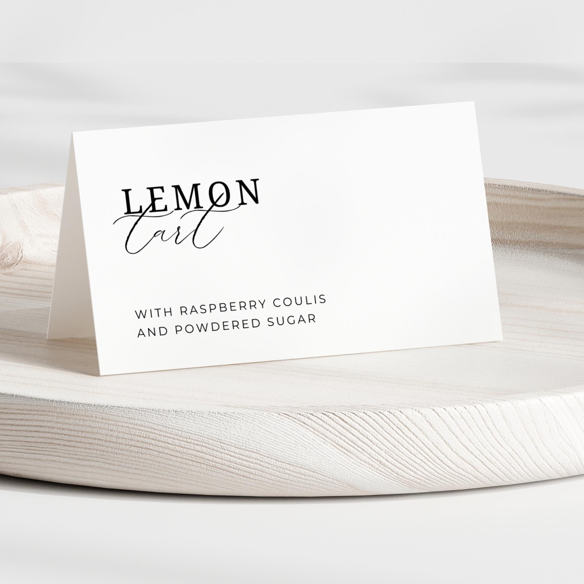 Wedding Dessert Food Labels Printable, Wedding Menu Card for Buffet ...
