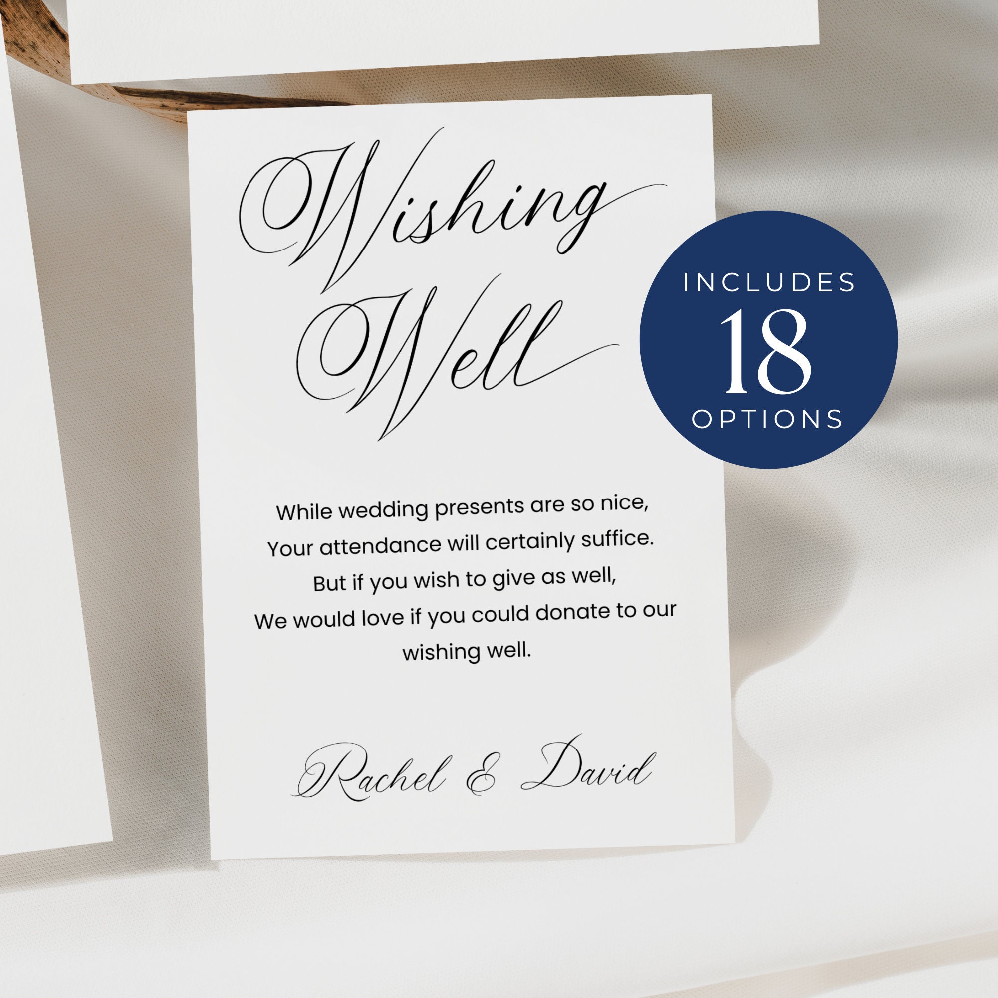 Wedding Wishing Well Wording, INSTANT DOWNLOAD, Wishing Well Enclosure — free download