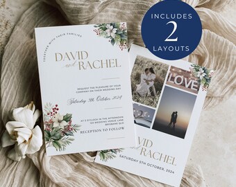 Collage di foto invito a nozze, DOWNLOAD immediato, immagini