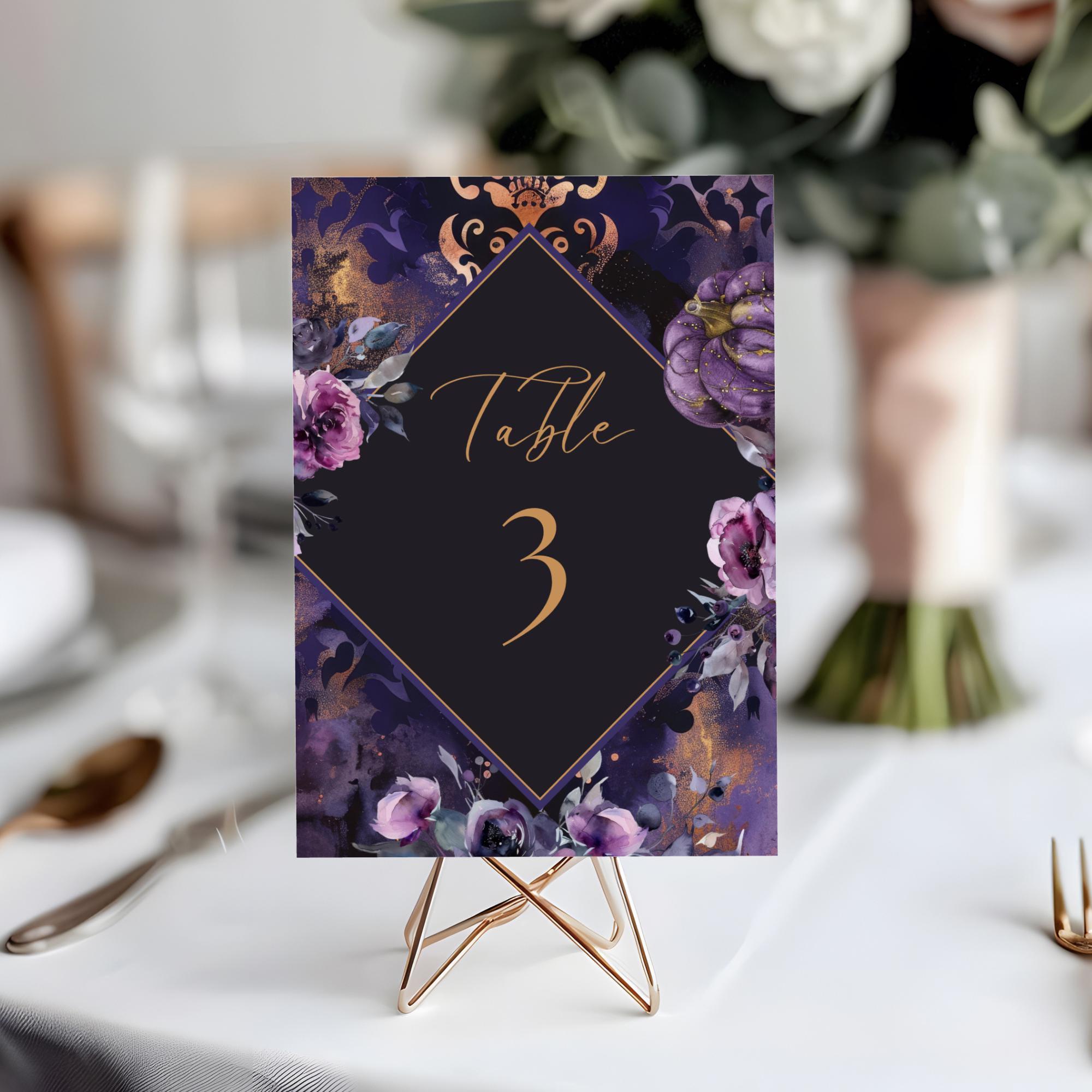 Halloween Table Numbers, INSTANT DOWNLOAD, Bridal Shower Table Number ...