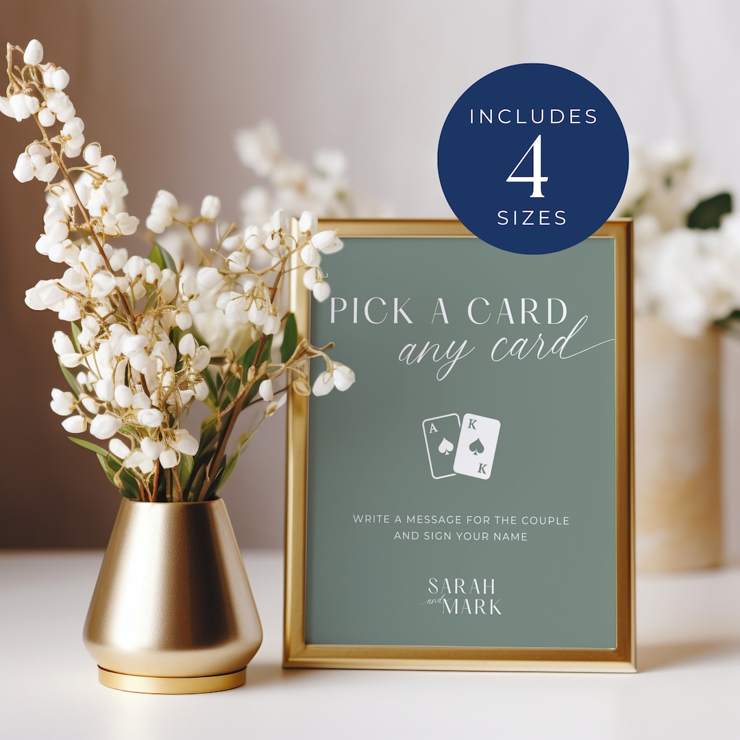 Playing Cards Wedding Guest Book Sign, INSTANT DOWNLOAD, Custom Deck of