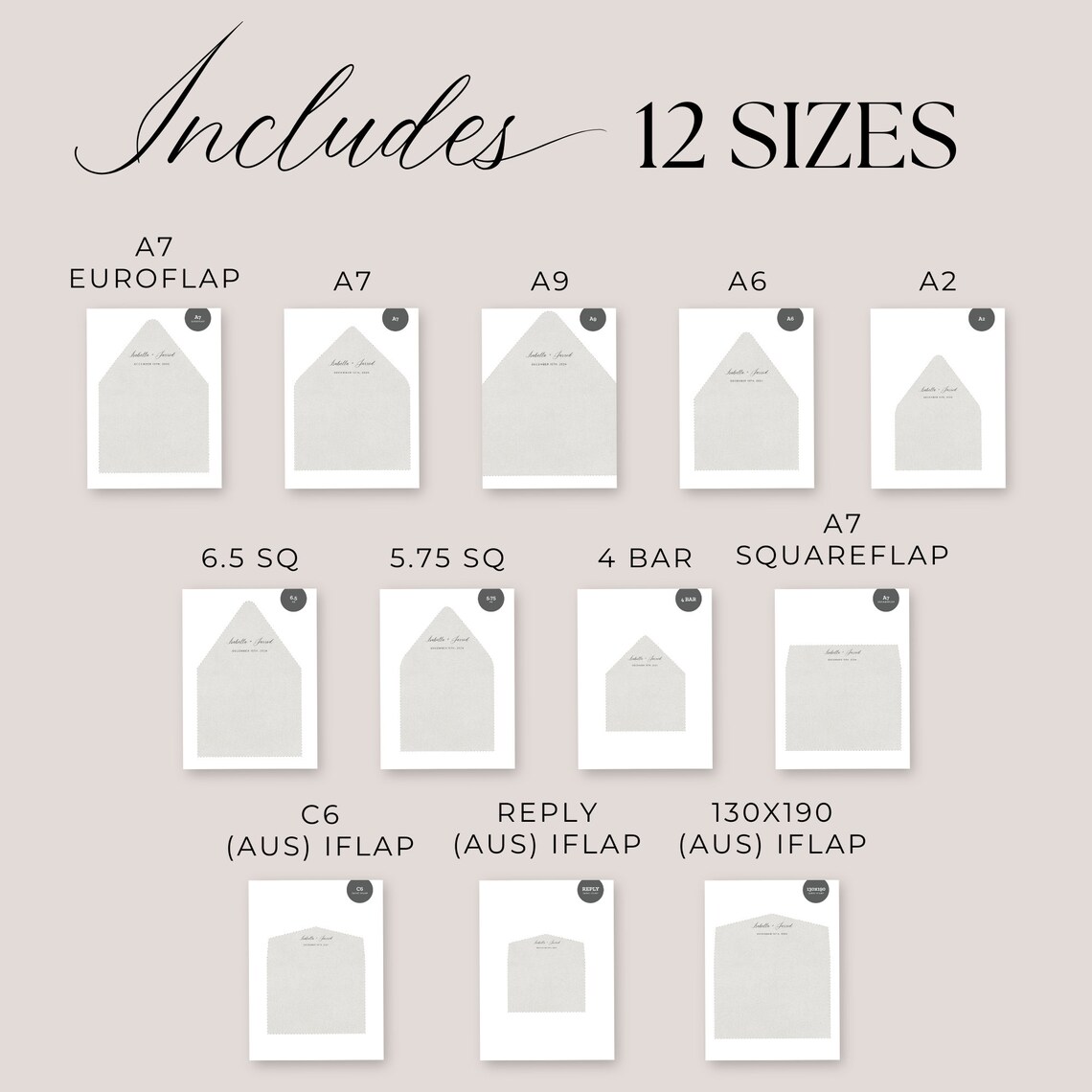 A7 Envelope Liner Canva, INSTANT DOWNLOAD, A9 Envelope Liner, Custom
