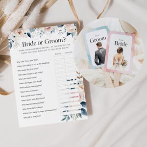 Plantilla de trivia de novios, descarga instantánea, juego imprimible para despedida de soltera, quién conoce mejor a la pareja, juego para fiesta de compromiso - EP001